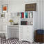 Bureau d'ordinateur à domicile avec huche, finition blanc antique