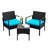 Ivancea 2 - Person Wicker Patio Dining Set with Square Table , Cushions Included-1457826170