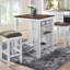 Comptoir 3 pièces avec espace de rangement pour les petits espaces, design rétro moderne, facile à assembler, compact et élégant, construction, finition rustique, rangement intégré, sièges confortables, économie