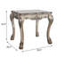 Table de bout traditionnelle carrée en blanc rétro avec incrustations exquises et repose-pieds stable