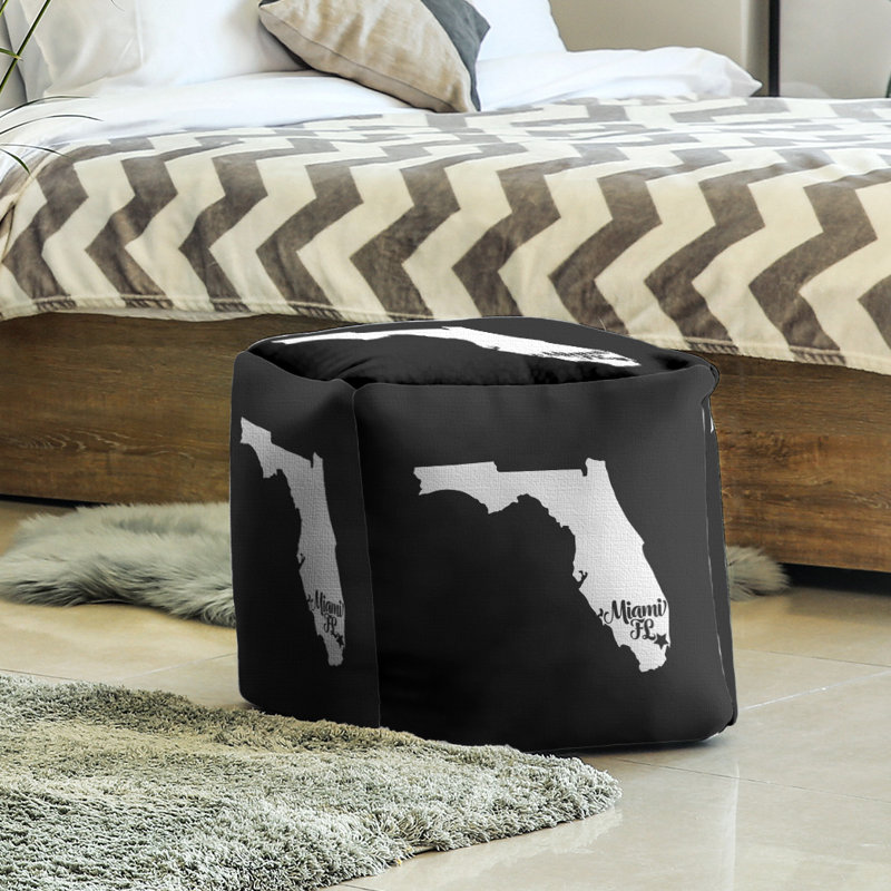 Repose-pieds cube en floride miami, Noir