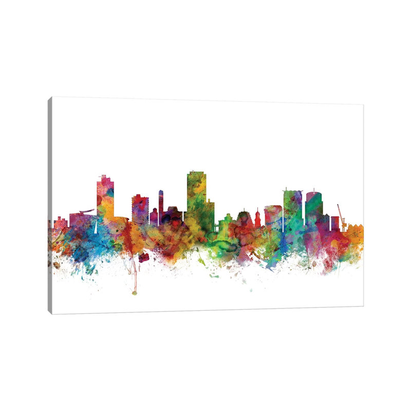 Wellington, New Zealand Skyline by Michael Tompsett - Wrapped Canvas Gallery-Wrapped Canvas Giclée, 20.32 cm H x 30.48 cm W