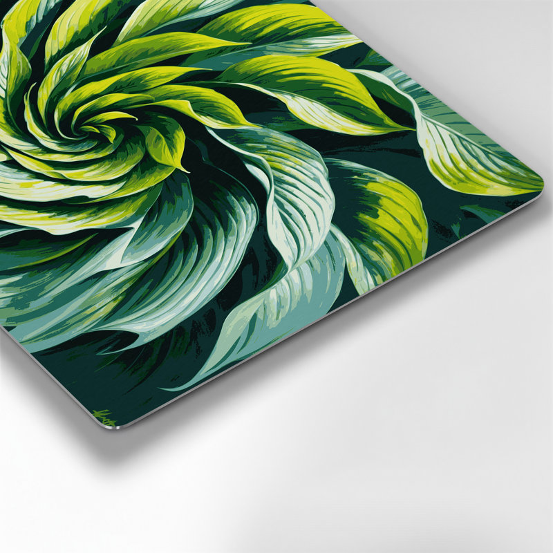 «Botanical Hostas», art mural en métal vert, H 16 po x l 20 po