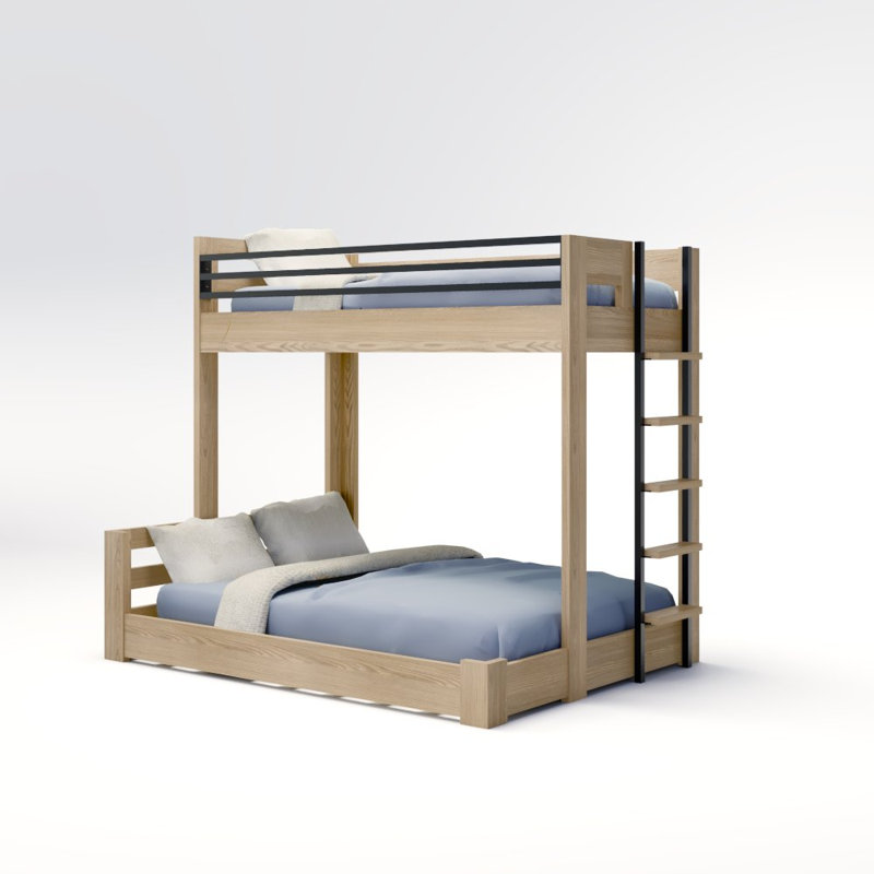 Elevated Kids Bunk Bed, Location H, Driftwood, Twin XL /King