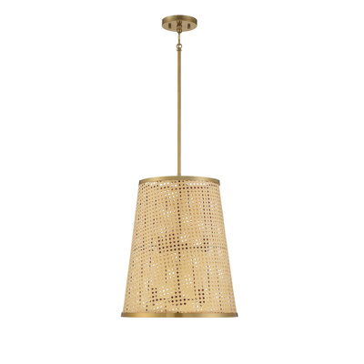 Luminaire suspendu 6 lumières Farnam en laiton naturel et bruni