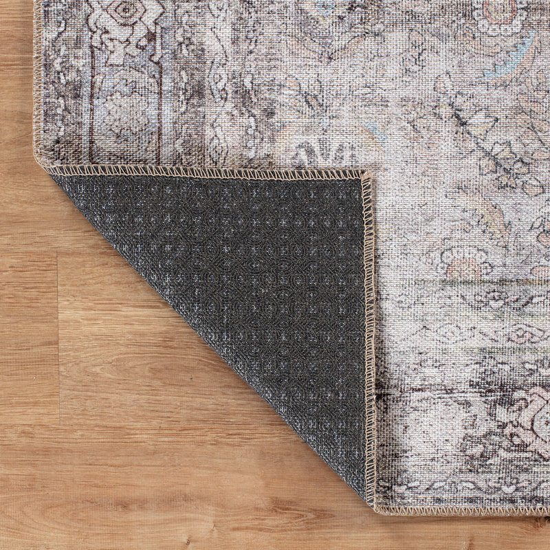 Tapis ivoire / gris Griffey, Ovale 5 pi x7 pi