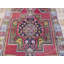 Tapis de zone en laine rouge/brun 3 pi 7 po x 4 pi 11 po one-of-kind à la main noué la Hurst
