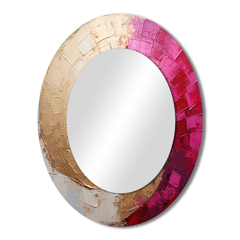 Miroir mural beige minimaliste en spirale Poteries I - Beige, 43 po x 33 po