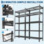 Étagère de garage à 5 niveaux, capacité de 2 200 lb, tablettes de rangement réglables robustes en métal, H 72 po-860257232