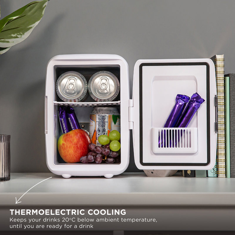 Russell Hobbs 4l Mini Compact Cooler For Drinks And Cosmetics, Retro Style,, White