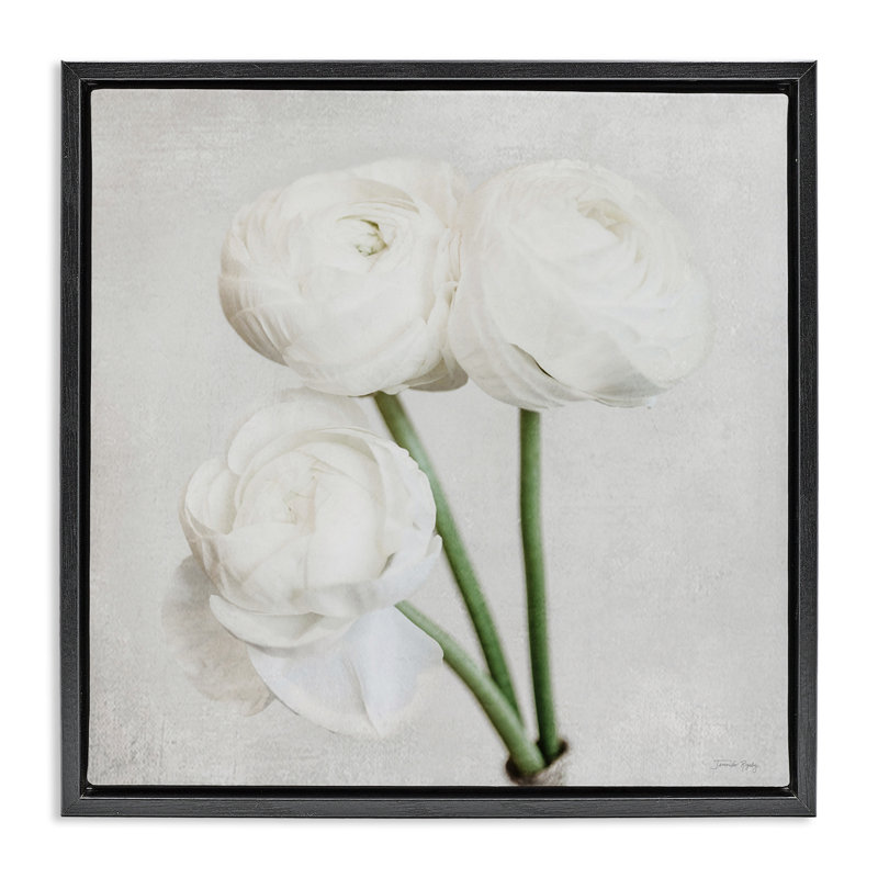"Charmant pivoine", art mural encadré par Jennifer Rigsby, Cadre flottant noir de jais, H 18 po x l 18 po