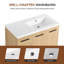 Meuble-lavabo sur pied 36 po avec lavabo en résine et armoire de rangement multifonctionnelle