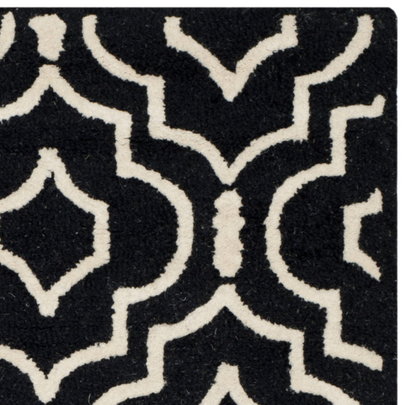 Cannen Hand Tufted Wool Geometric Rug, Square 6'