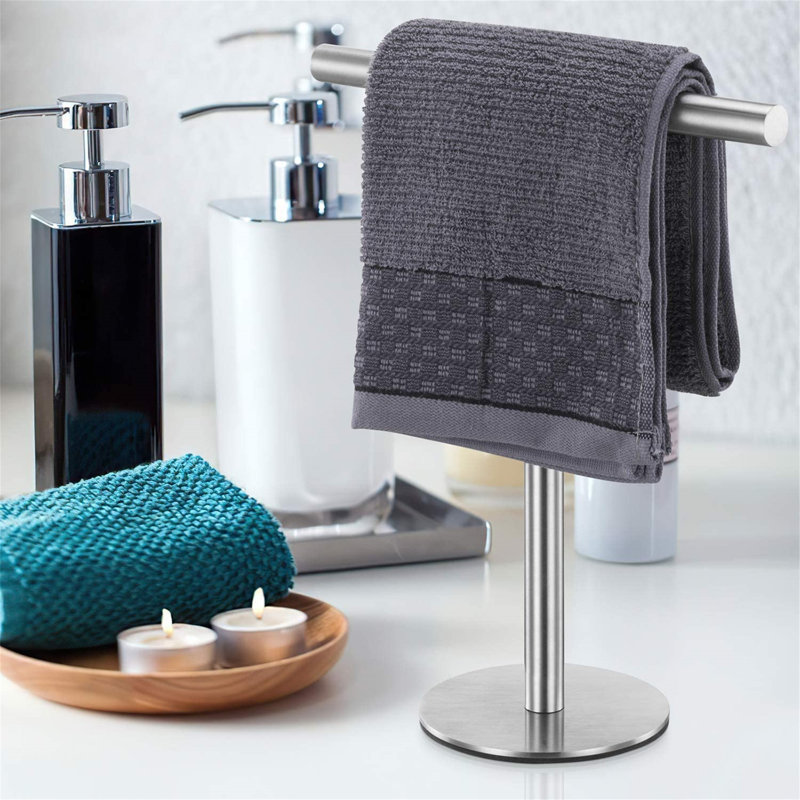 2 PCS Towel Stands, Brushed Nickel