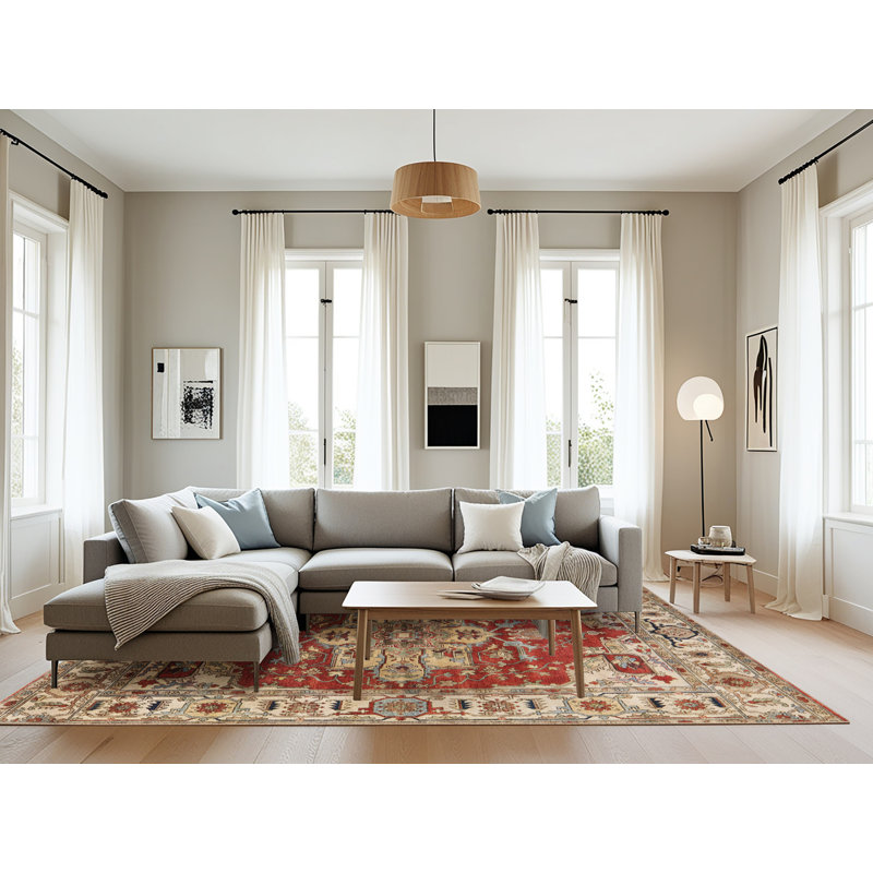 Tapis oriental orange / beige, Rectangle 8 pi x 12 pi