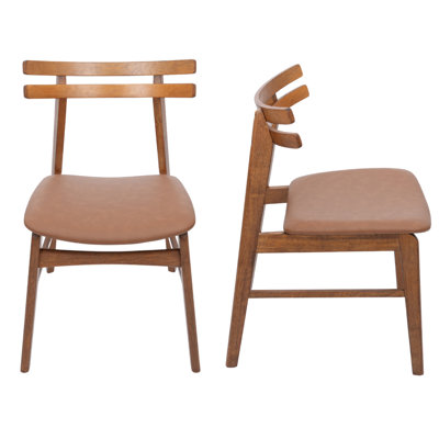 Chaises d'appoint de salle à manger rembourrées modernes avec pieds courbés et en bois massif pour la salle à manger / salon