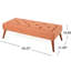 Dessus capitonné - Tissu orange attrayant avec pieds inclinés. Matériau en bouleau. 52 po X 23 16 28 lb Des sièges polyvalents et merveilleux. Ajoute du caractère à la pièce. Profondeur Largeur Hauteur. Lb