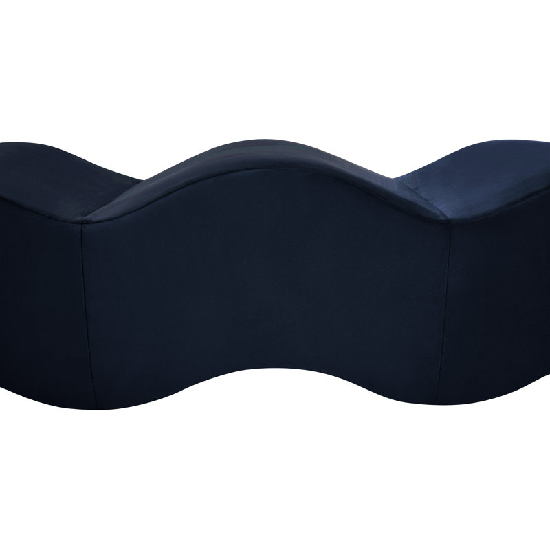 Banc en velours Leavon, Velours marine