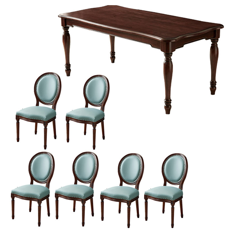Ensemble de table antique en bois massif, H 30,11 po x L 62,99 po x l 35,43 po