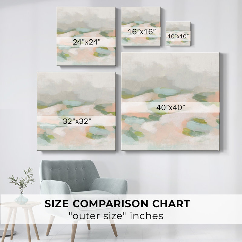 Toile tendue Blush Fields II-Gallery, H 8 po x l 8 po x P 1,5 po