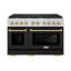 Zline Autograph Edition 48 In. 6.7 Cu. Ft. 8 Burner Double Oven Gas Range In Stainless Steel With Doors And Accents-255824710