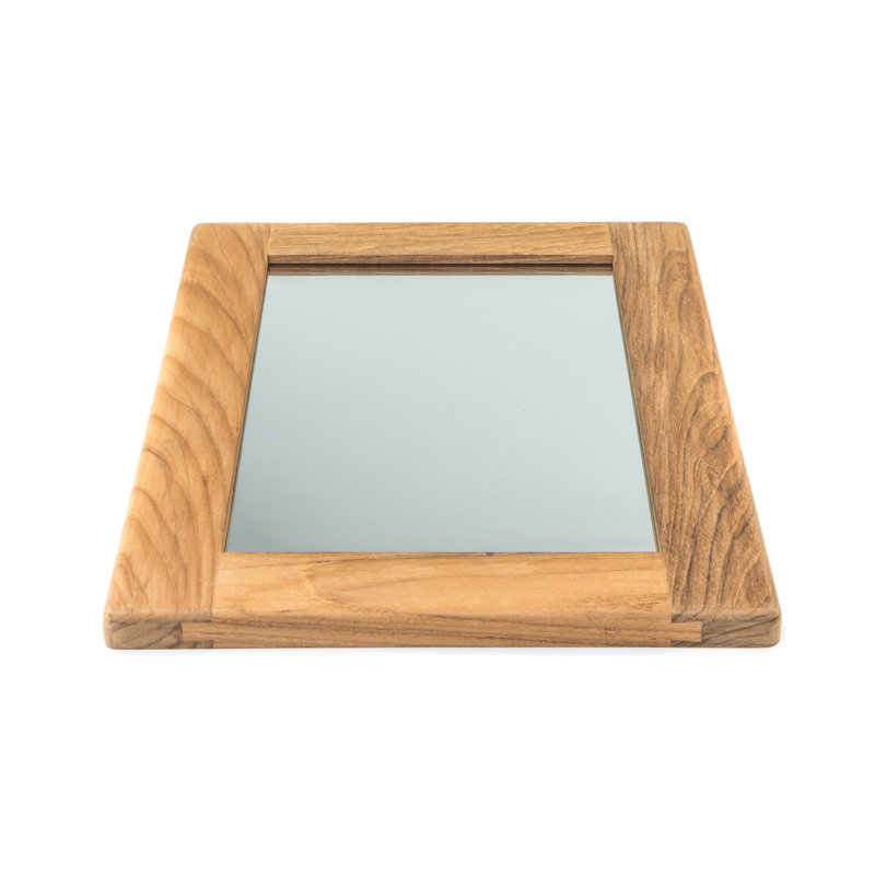 Miroir mural rectangulaire en teck