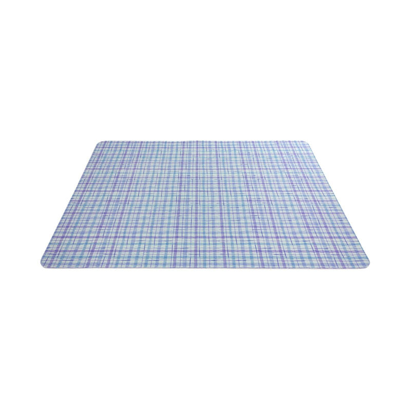 Plaid Rectangular Placemat, Light Blue, 16.5" x 12.5", Set of 6