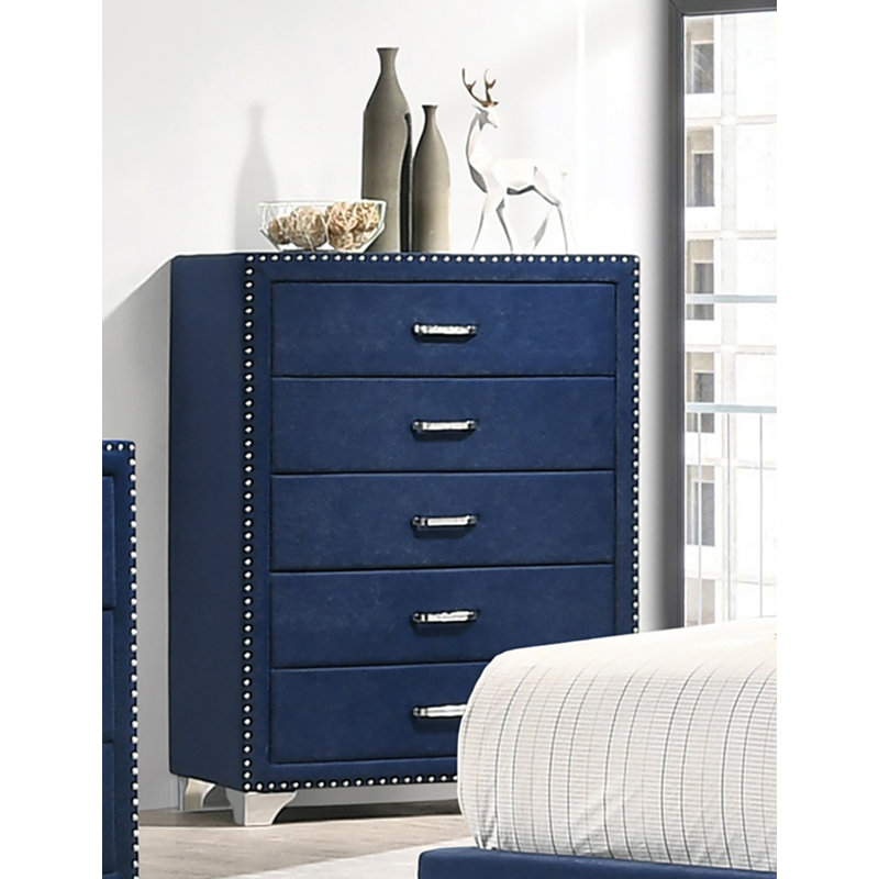 Finchley 35.5'' W 5 - Drawer Dresser, Pacific Blue