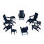 Chaise Adirondack pliante en poly 12 pièces avec repose-pieds et table d'appoint Joubert-89864744