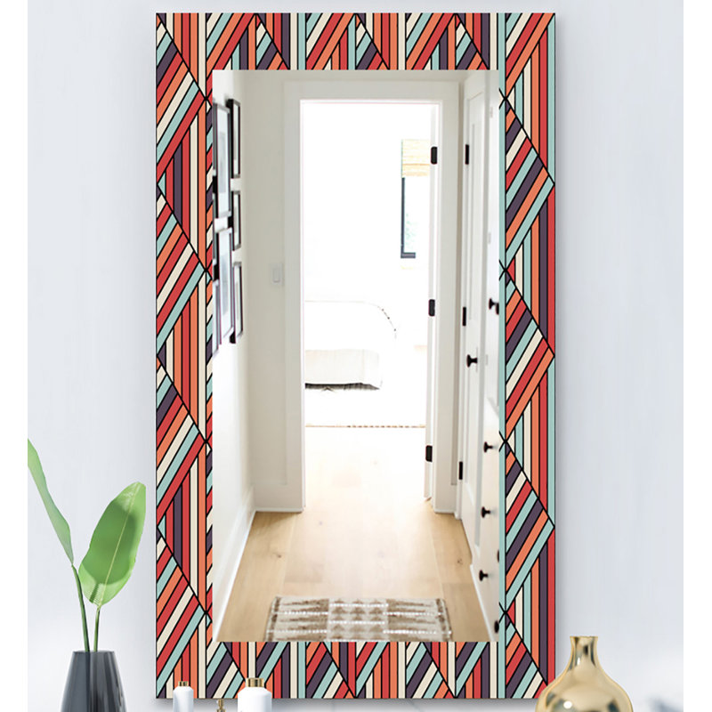 Miroir mural géométrique in op design, H 39,4 po x l 29,5 po
