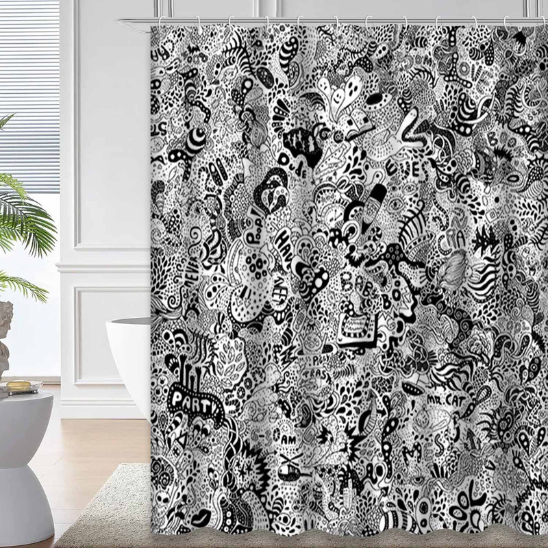 Rideau de douche Doodles, 72" L x 72" W