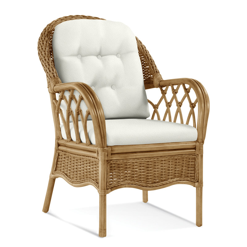 Chaise avec accoudoirs rembourrée Everglade, Miel, Bleu de base; 0317-63