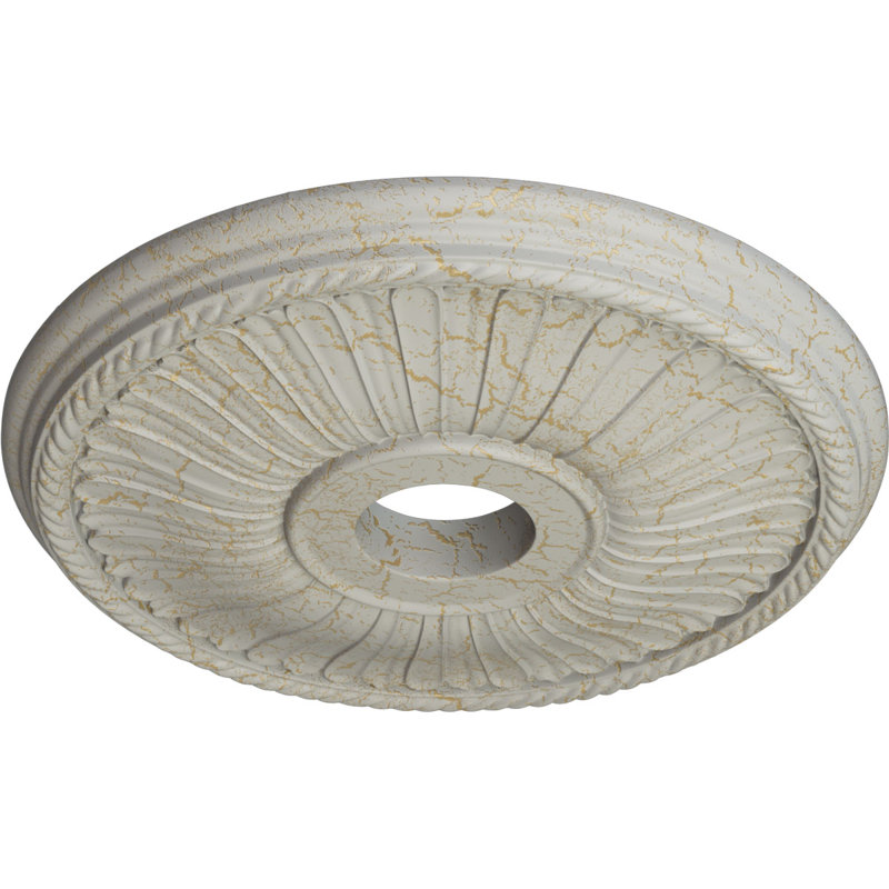 Médaillon de plafond Endurathane Palmetto, DE 20 7/8 po x P 3 5/8 po x P 1 5/8 po (convient aux auvents jusqu'à 5 po), fini de rêve de minuit peint à la main