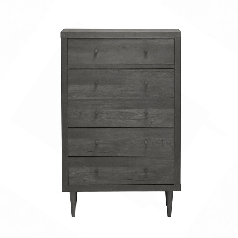 Commode à 5 tiroirs Nordic, Gris