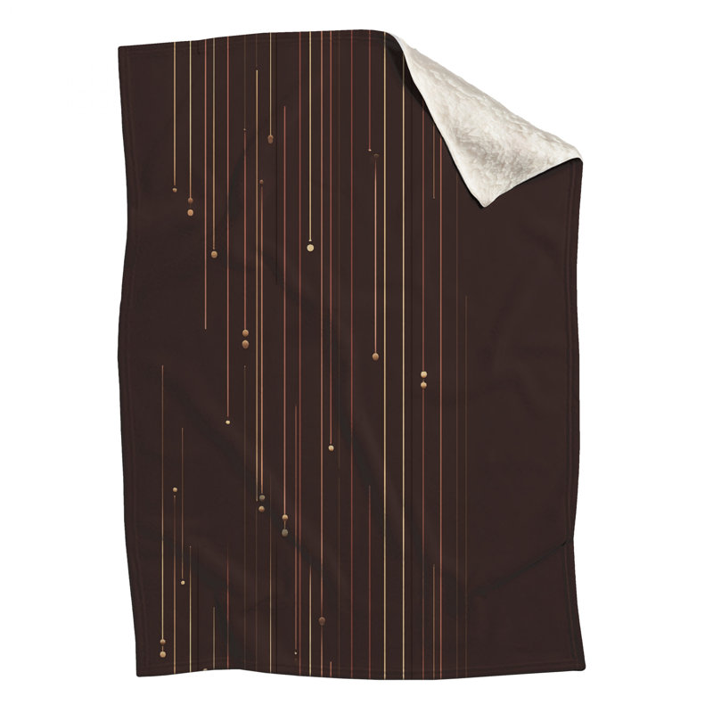 Lines Fleece Throw Blanket - Abstract Throws for Sofas or Beds, 51in W x 60in H
