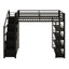 Metal Loft Bed With Storage Shelves