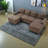 Modular U Shaped Sectionals, Corduroy 98.8 Inch Modern Living Room Sofa