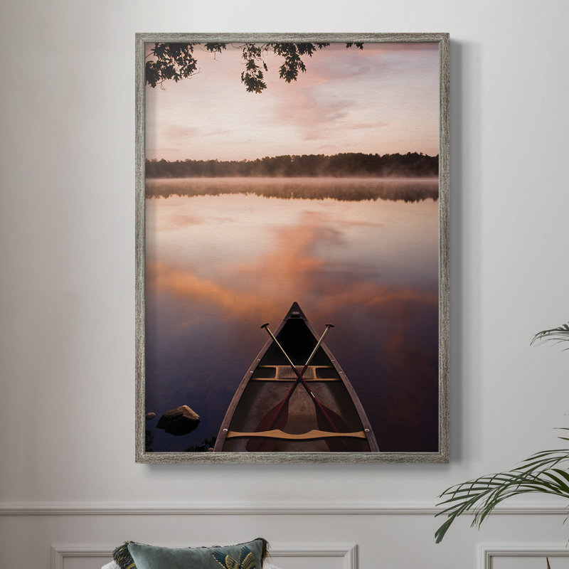 Lake At Dawn, reproduction encadrée - bois massif, H 11 po x l 9 po