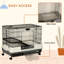 Cage 26 po avec roulettes 26 po, cage à lapin portable à 2 niveaux, cage de furet Chinchilla avec plateau amovible