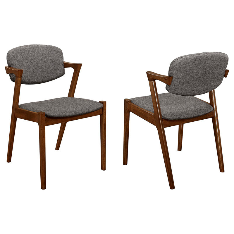 Chaise de salle à manger (ensemble de 2), Brun, Gris foncé