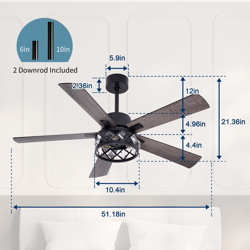 Esterley 52'' Ceiling Fan with Light Kit