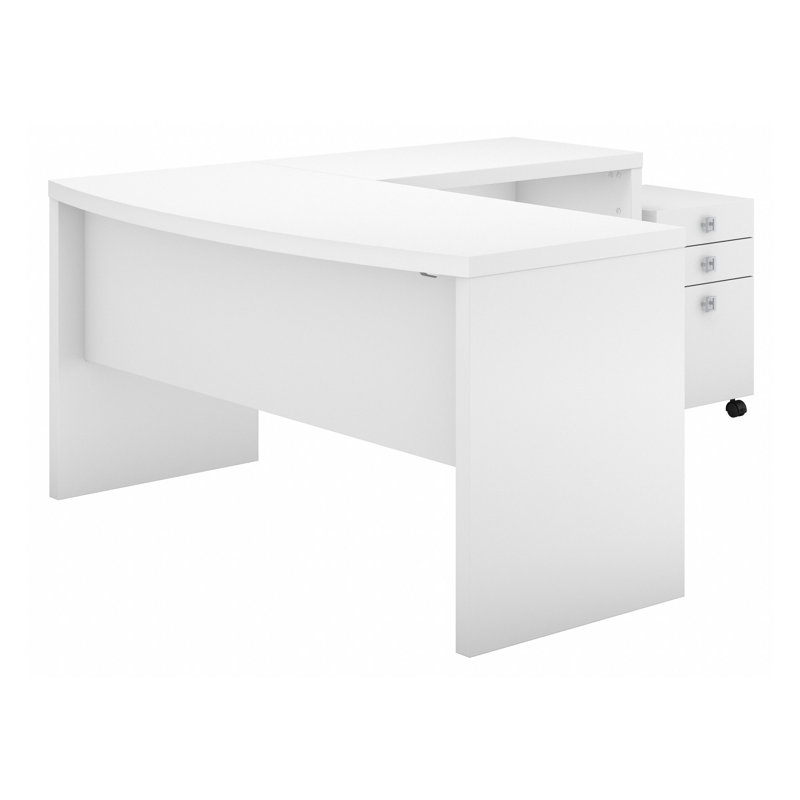 Ensemble de bureau avec classeur Echo Bow, Pure White/Pure White