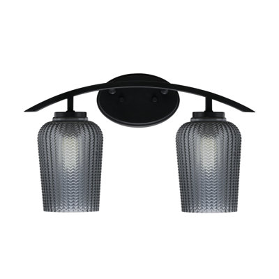 Kurve 2 Light Bath Bar With 5" Textured Glass