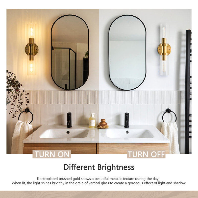 Zivah Cylinder Wall Light (Set of 2), Striped , 4 Lights