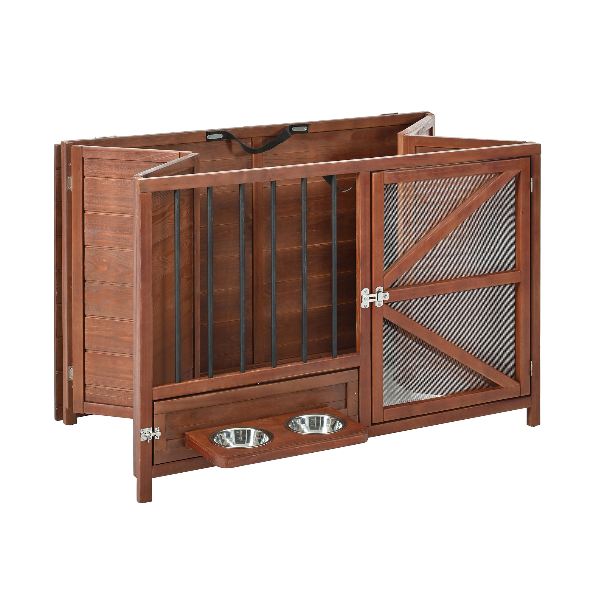 Fresh Look at One Allium Way 43 Solid Wood Dog Crate Furniture Foldable