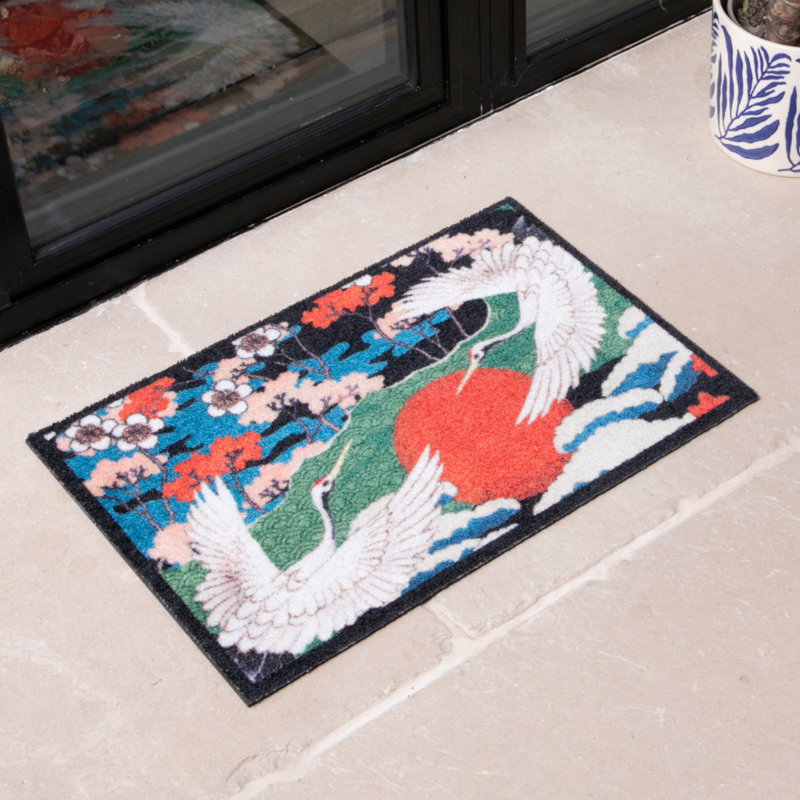 Non-Slip Floral Doormat, 60x40cm