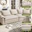 4 Seater Chenille Sofa-1551361951