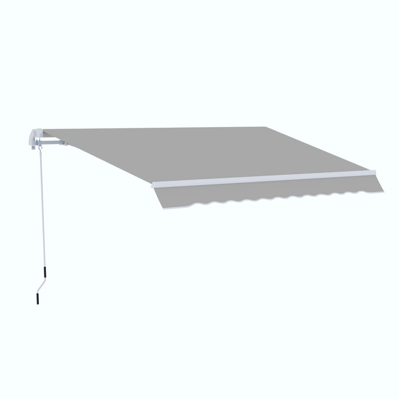 Dakota Fields 395cm W x 250cm D Grey Cover Retractable Patio Awning