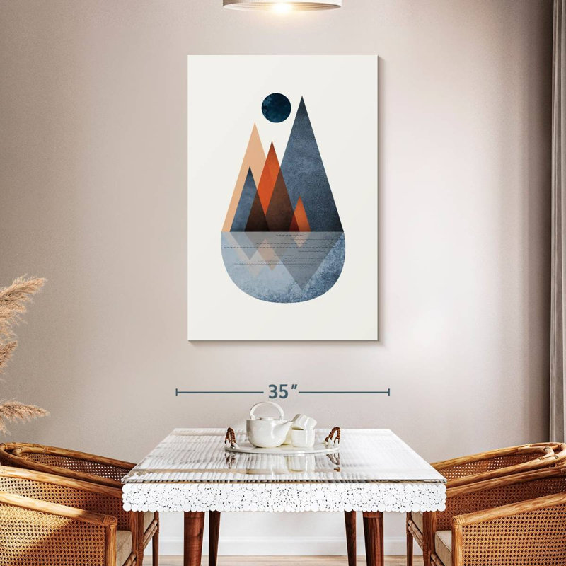 Avery Minimalist Mid-Century Orange Navy II, 48" H x 32" W