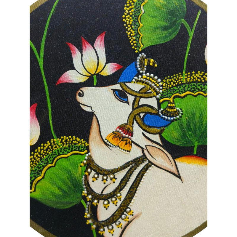 Kamdhenu, peinture sur toile | Couleur acrylique | Par Shalini